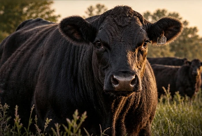 Black Angus cattle in our Missouri pasture